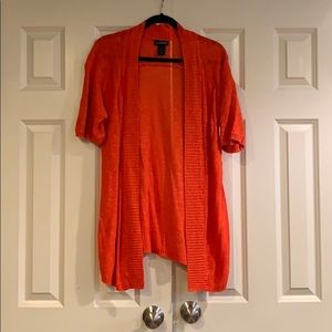 Orange cardigan sweater